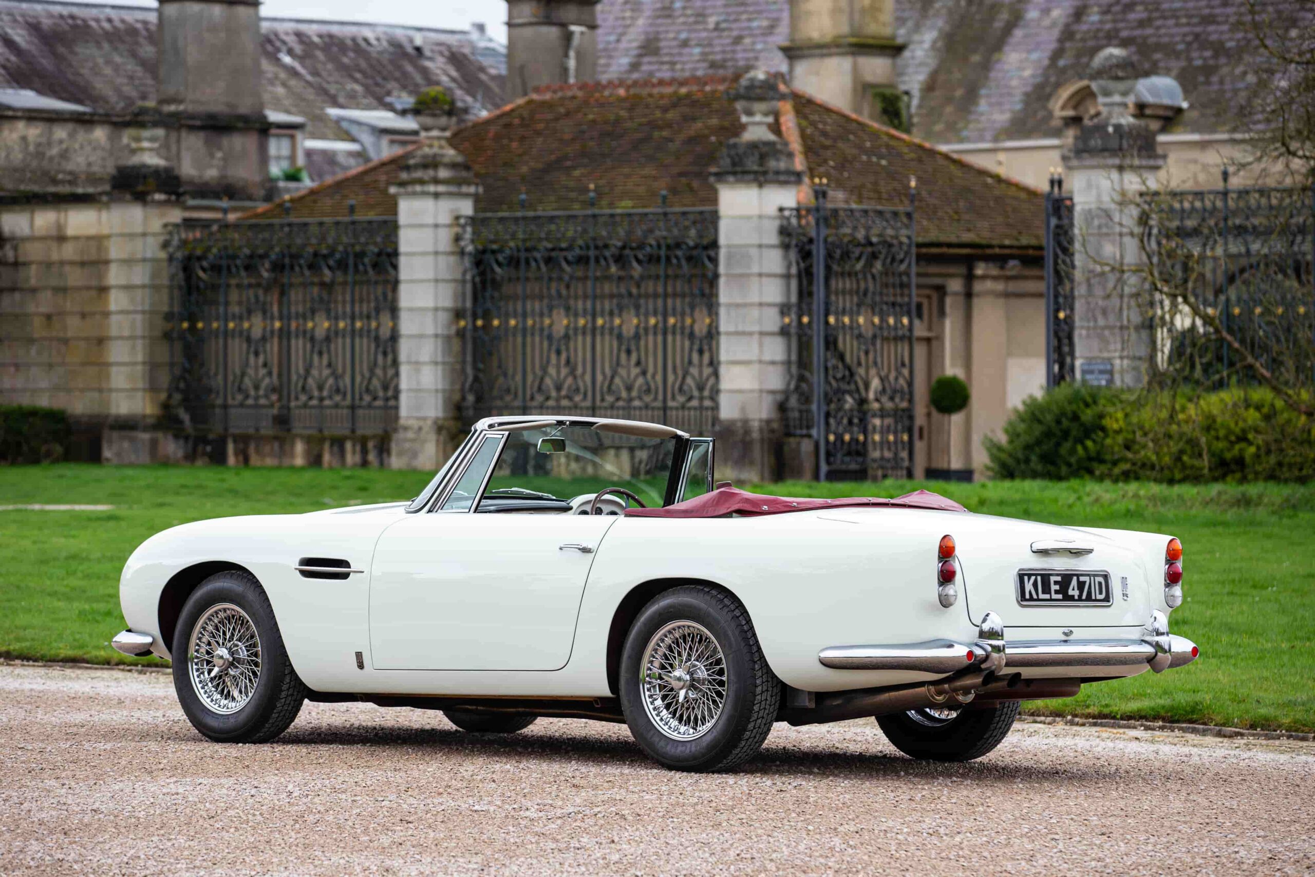 A rare 1965 Aston Martin DB5, one of 123 made, is up for auction. Known for its James Bond fame, this platinum convertible is estimated at over £800,000.