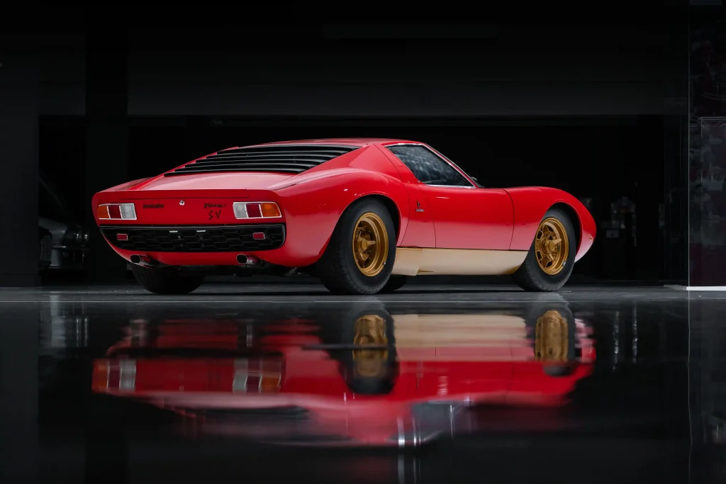 Jamiroquai frontman Jay Kay’s 1972 Lamborghini Miura P400 SV, a rare supercar expected to sell for £2.75 million at auction, features a V12 engine and a storied celebrity ownership history.