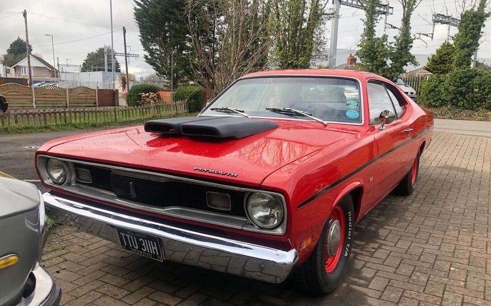 A 1970 Plymouth Duster 318 V8, featured in the horror movie "The Exorcism of Karen Walker" starring Rula Lenska, is up for sale for £16,000 with only 37,000 miles.