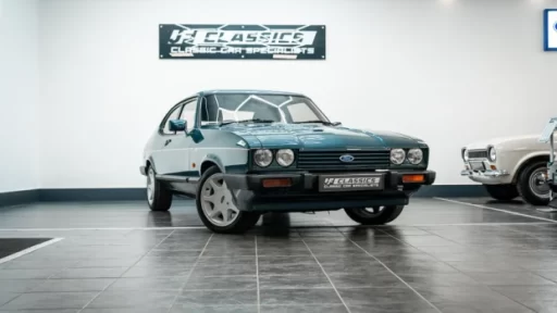 A pristine, 40-year-old Ford Capri 280 Brooklands with just 6,214 miles is on sale for £69,995. This limited edition model is in near-mint condition, perfect for collectors.