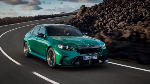The iconic BMW M5's seventh generation debuts an electrified drive system, combining a 4.4-liter V8 engine and electric motor for 727 hp, 0-100 km/h in 3.5 seconds, and a 67 km electric range.