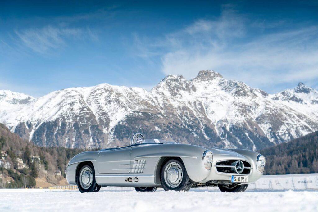 At the 2024 Solitude Revival, Mercedes-Benz Classic showcases the restored 1924 Targa Florio car driven by Karl Wendlinger, along with other iconic vehicles, celebrating a century of motorsport heritage.