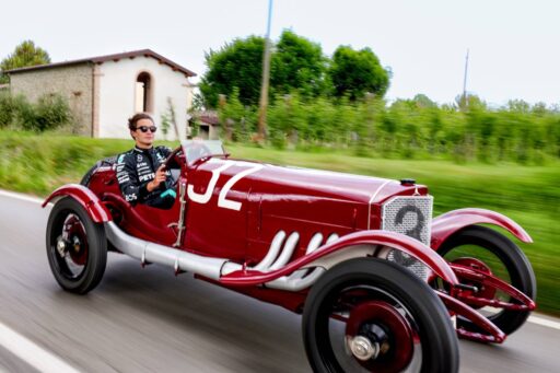 At the 2024 Solitude Revival, Mercedes-Benz Classic showcases the restored 1924 Targa Florio car driven by Karl Wendlinger, along with other iconic vehicles, celebrating a century of motorsport heritage.