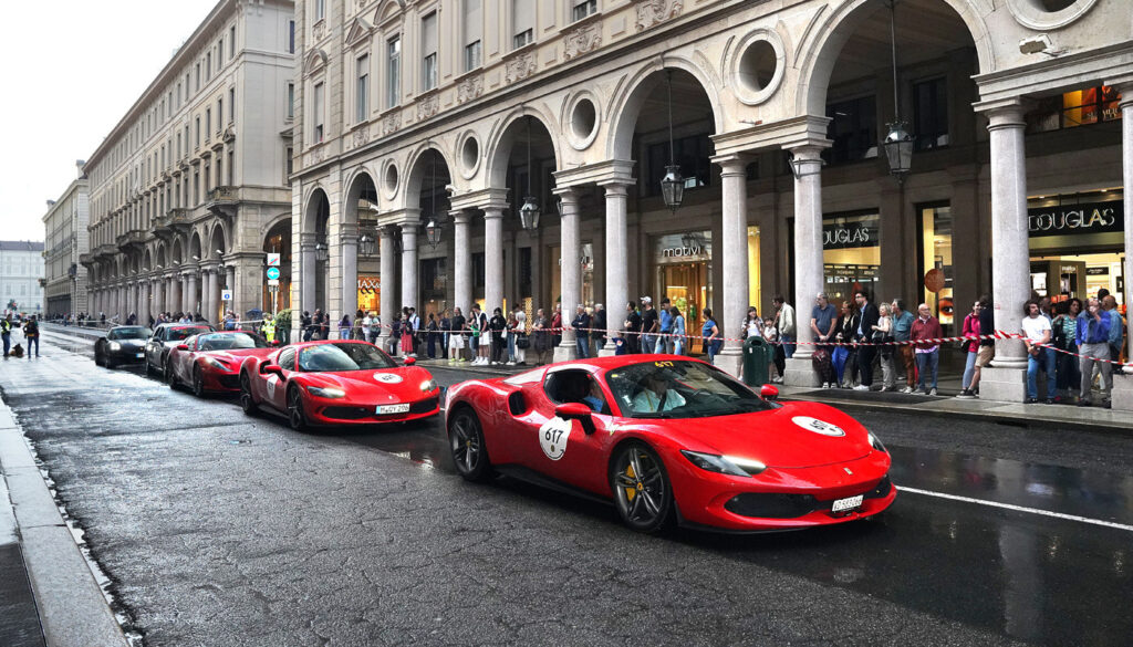 A diverse collection of Ferrari cars gathered for the 2024 1000 Miglia Tribute, covering 2,000 km of Northern Italy’s finest roads, celebrating the legendary Brescia-to-Rome circuit.