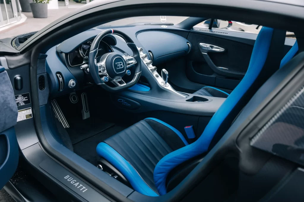 Rare 260mph Bugatti Chiron Sport, one of only 20 made, up for auction at £3.2 million. The 2019 110 Ans Bugatti edition boasts an 8-litre W-16 engine and luxurious design.