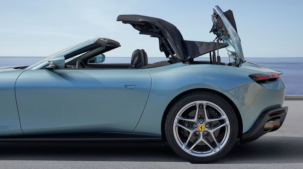Ferrari's 75-year history features iconic convertibles, from the 1947 roofless 125 S to the modern 12Cilindri Spider with its rapid retractable roof, blending performance and elegance.