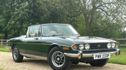 A vintage Triumph driven by Denis Waterman in "New Tricks" is up for auction at £22,000. The classic 1975 Stag model, featured in multiple TV shows, is now available through H&H Classics.