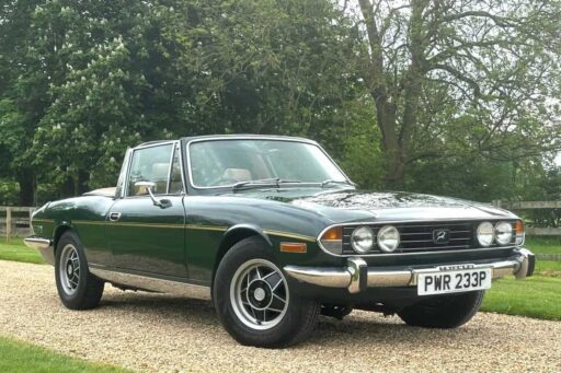 A vintage Triumph driven by Denis Waterman in "New Tricks" is up for auction at £22,000. The classic 1975 Stag model, featured in multiple TV shows, is now available through H&H Classics.