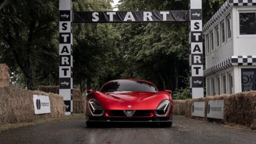 The Alfa Romeo 33 Stradale and electric Alfa Romeo Junior debut at the Goodwood Festival of Speed, showcasing heritage and innovation in the "Supercar Paddock" and "Electric Avenue" sections.