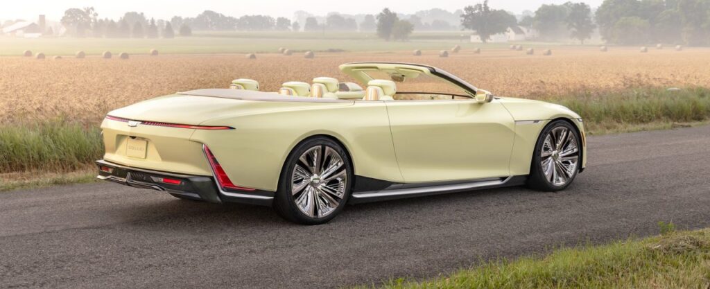 Cadillac unveils the SOLLEI concept, an all-electric luxury convertible showcasing bespoke design, sustainable materials, and innovative features, embodying Cadillac's vision of modern, open-air travel.