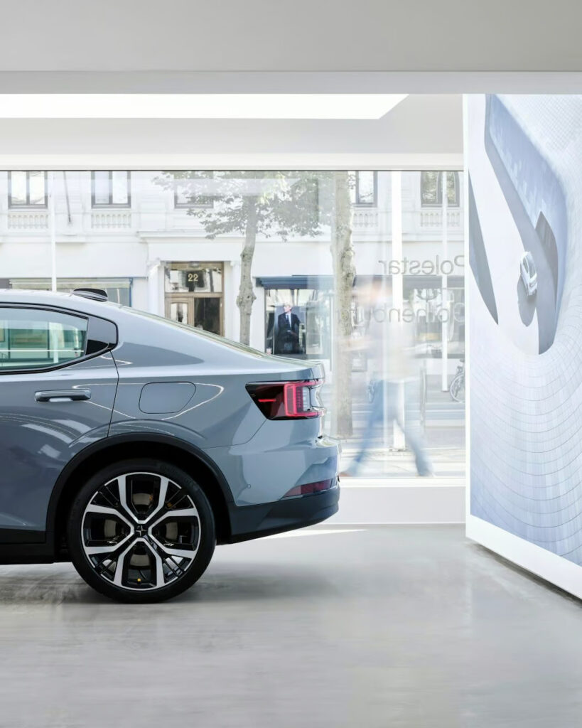 Polestar's innovative approach to automotive showrooms, called "Spaces," transforms traditional car sales environments into minimalist, immersive brand experiences.