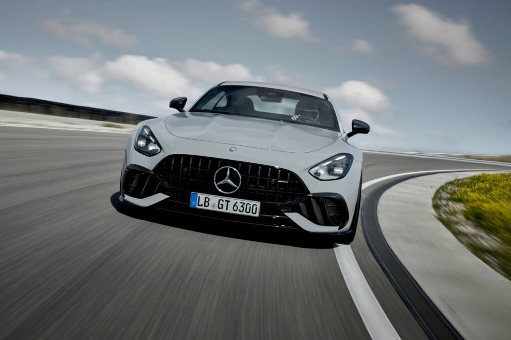 The new Mercedes-AMG GT 63 PRO 4MATIC+ debuts at Goodwood, boasting 612 hp and enhanced aerodynamics for racetrack agility, while maintaining everyday practicality.