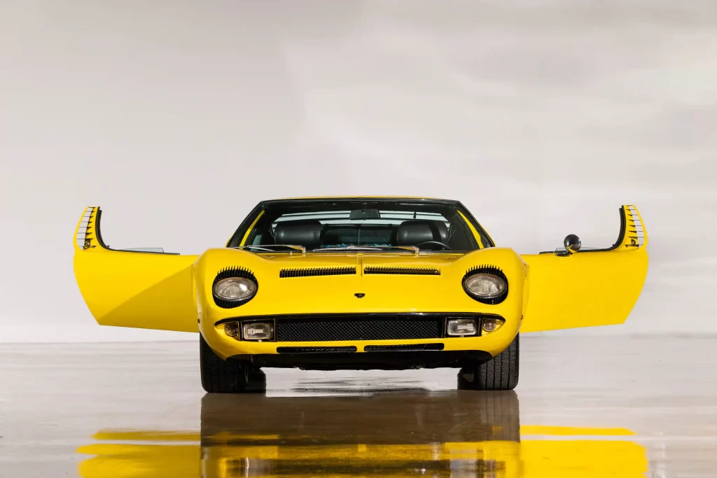 Iconic Lamborghini Miura, the first modern supercar, hits the auction block for £1.2M! Own a piece of motoring history with 0-60mph in 5.5s and a top speed of 168mph.