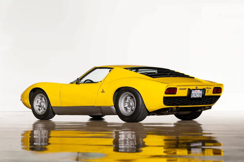 Iconic Lamborghini Miura, the first modern supercar, hits the auction block for £1.2M! Own a piece of motoring history with 0-60mph in 5.5s and a top speed of 168mph.