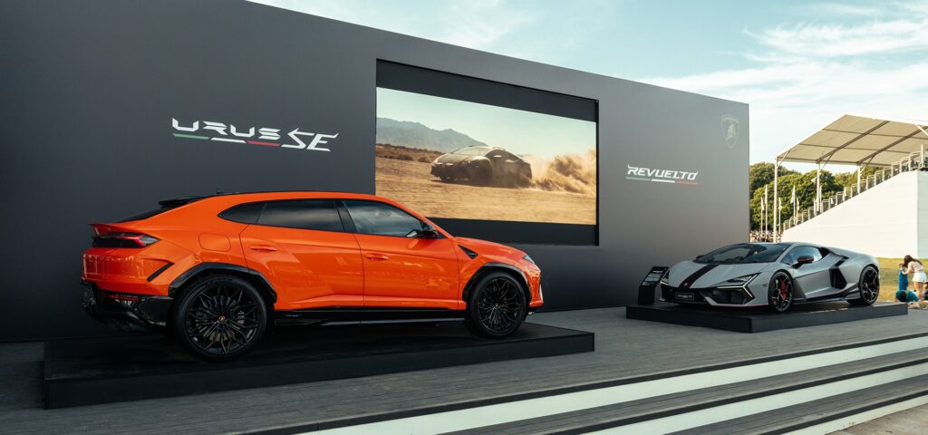 Lamborghini unveiled the Revuelto HPEV and Urus SE PHEV Super SUV at the Goodwood Festival of Speed, showcasing hybrid advancements and thrilling fans with dynamic hill runs.