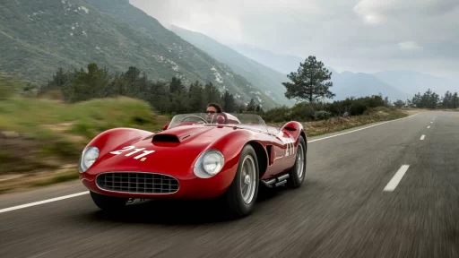 Rare 1957 Ferrari 625 TRC Spider, one of only two ever made, heads to auction for £8.5 million. Iconic vintage car boasts a rich racing history and stunning design.