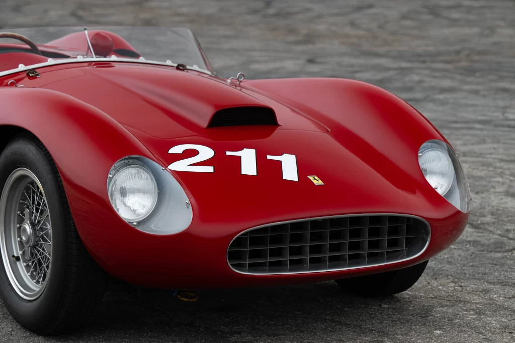 Rare 1957 Ferrari 625 TRC Spider, one of only two ever made, heads to auction for £8.5 million. Iconic vintage car boasts a rich racing history and stunning design.