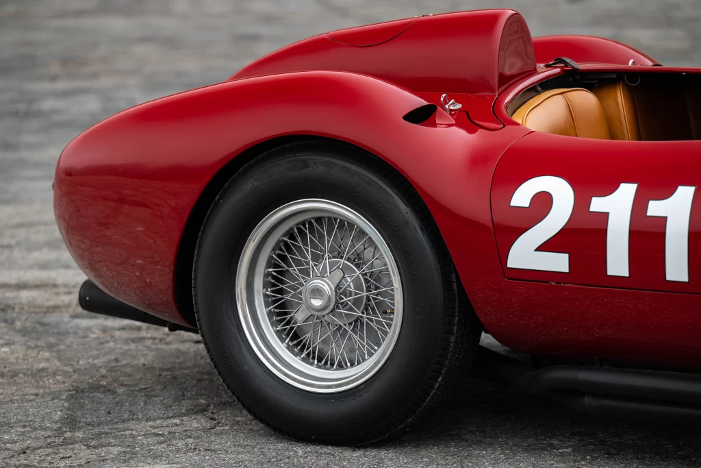 Rare 1957 Ferrari 625 TRC Spider, one of only two ever made, heads to auction for £8.5 million. Iconic vintage car boasts a rich racing history and stunning design.