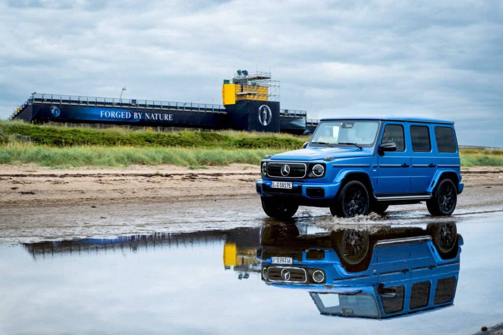 The defending champion of The Open returns the Claret Jug in the new electric G-Class from Mercedes-Benz, highlighting the blend of tradition and innovation in their ongoing collaboration.