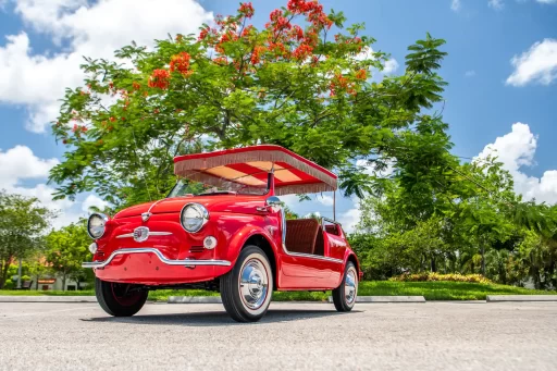 Rare 1959 Fiat 500 Jolly with just 6,313 miles and a quirky surrey top is up for sale at £78,000. Perfect for beach lovers, this iconic model offers timeless seaside charm.