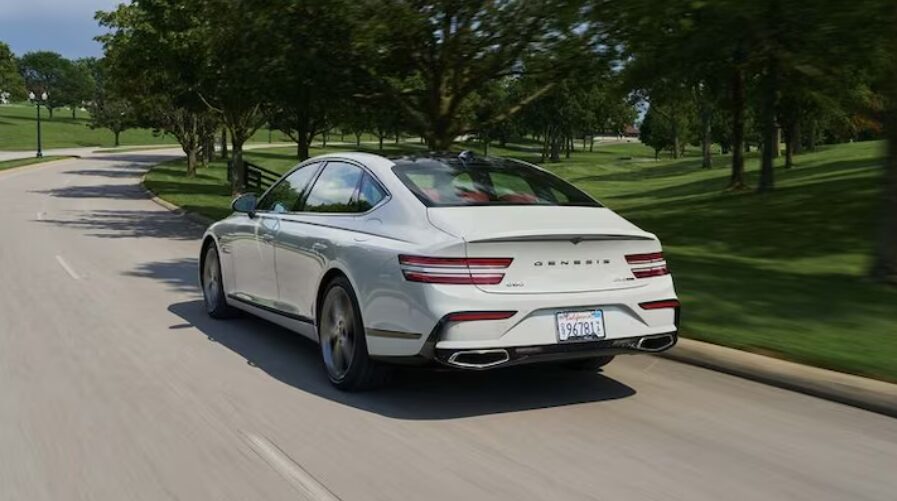 The 2025 Genesis G80 receives subtle updates, including a new 27-inch OLED display and redesigned exterior, maintaining its luxury appeal while staying competitive in its class.