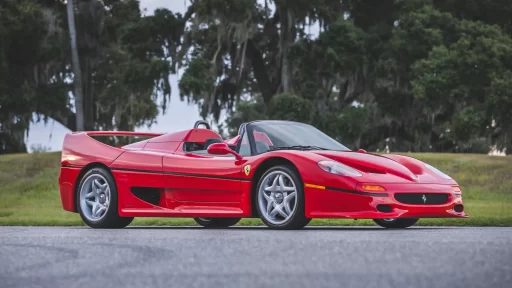 An extremely rare 1995 Ferrari F50 with just 8,556 miles heads to auction for £3.95 million. This iconic model, once owned by A-listers, features a V-12 engine and luxurious interior.