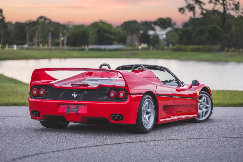 An extremely rare 1995 Ferrari F50 with just 8,556 miles heads to auction for £3.95 million. This iconic model, once owned by A-listers, features a V-12 engine and luxurious interior.