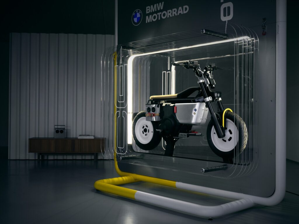 BMW Motorrad and VAGABUND introduce the BMW CE 02 x VAGABUND, an innovative eParkourer blending futuristic design with retro elements, perfect for urban environments.