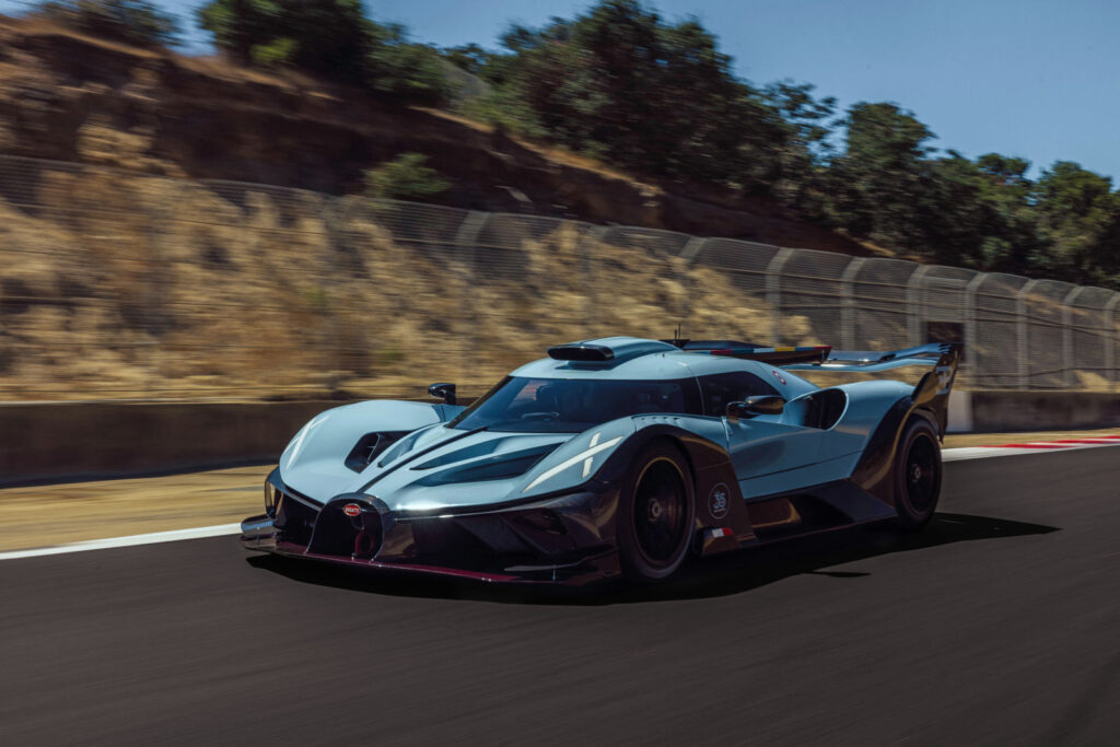 At Monterey Car Week, the iconic Bugatti Type 35 met the one-of-one Bolide 100-year anniversary edition on the track, celebrating a century of Bugatti's unmatched legacy in automotive excellence.