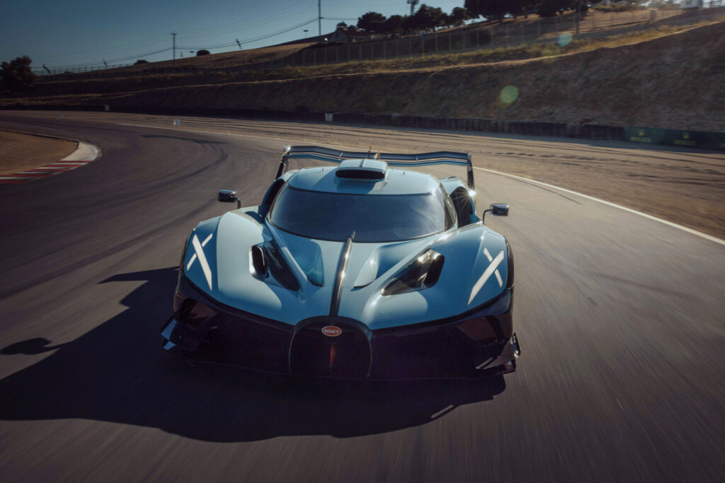 At Monterey Car Week, the iconic Bugatti Type 35 met the one-of-one Bolide 100-year anniversary edition on the track, celebrating a century of Bugatti's unmatched legacy in automotive excellence.