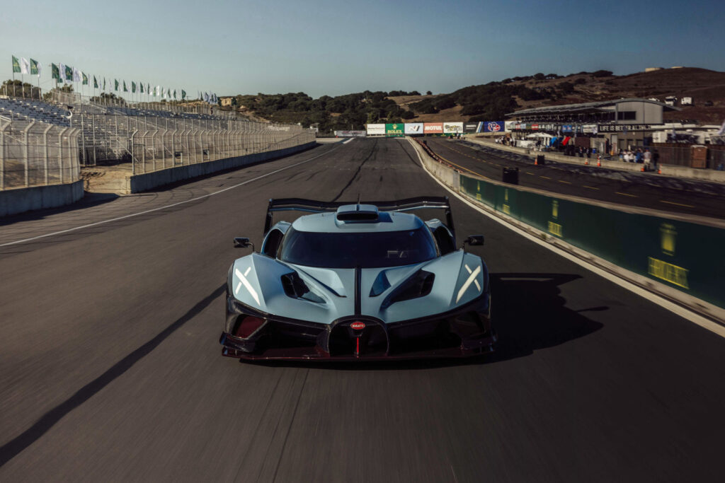 At Monterey Car Week, the iconic Bugatti Type 35 met the one-of-one Bolide 100-year anniversary edition on the track, celebrating a century of Bugatti's unmatched legacy in automotive excellence.