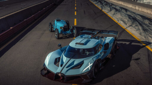 At Monterey Car Week, the iconic Bugatti Type 35 met the one-of-one Bolide 100-year anniversary edition on the track, celebrating a century of Bugatti's unmatched legacy in automotive excellence.