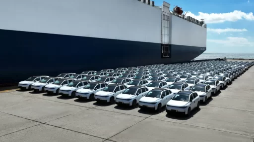 Leapmotor International, a joint venture with Stellantis, ships its first batch of electric vehicles, including C10 SUVs and T03 cars, from Shanghai to Europe, marking a significant milestone.