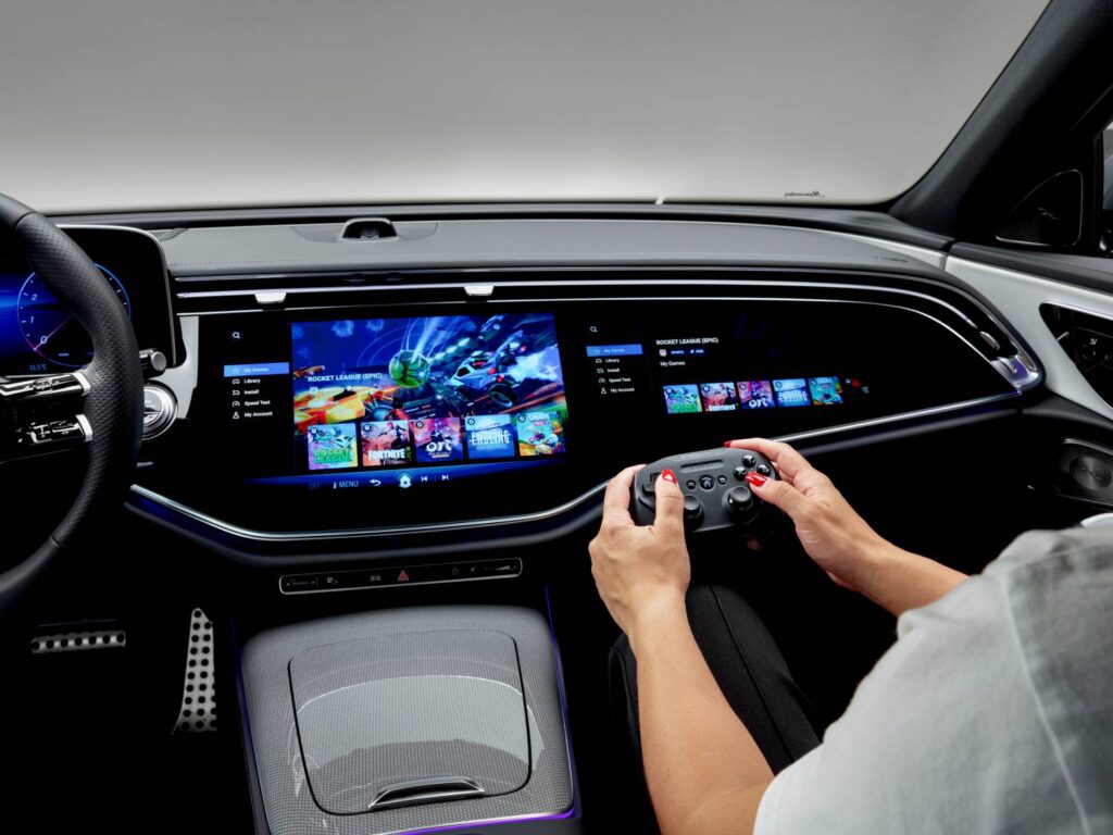 Mercedes-Benz partners with Boosteroid to bring cloud gaming to vehicles via the MBUX system. Starting next year, drivers and passengers can enjoy over 1,000 games, enhancing in-car entertainment.