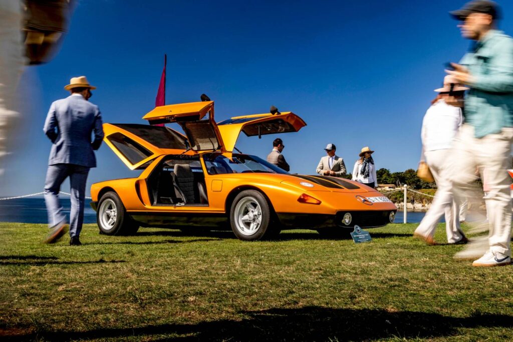 "Mercedes-Benz dazzles at Pebble Beach 2024 with the return of the C 111-II Wankel engine and a 100-year-old Targa Florio racing car, celebrating the brand's innovation legacy."