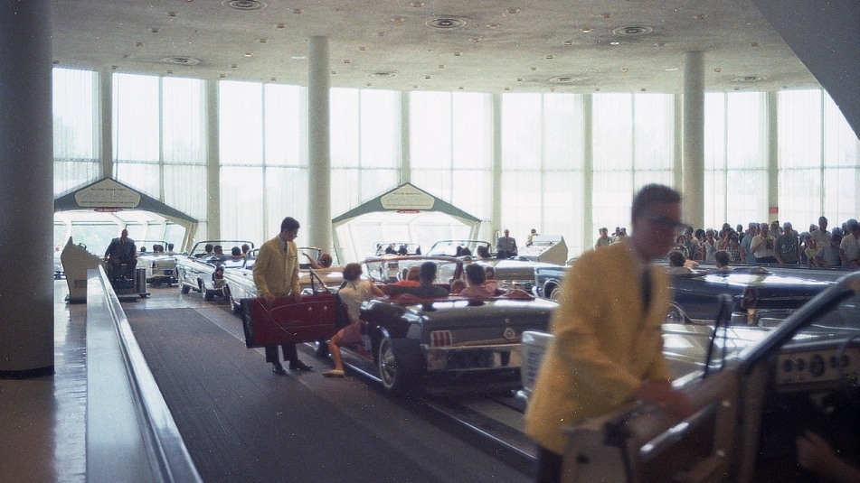 Ford's iconic "Skyway Mustang" made a special appearance at Disney's D23 event, celebrating its 60th anniversary and highlighting its debut at the 1964 World's Fair.