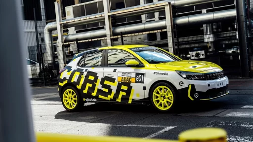 Opel debuts the eye-catching Corsa Rally Electric in a special "Gamescom" design at Cologne’s Gamescom, showcasing innovation in electric rallying with bold colors and cutting-edge technology.