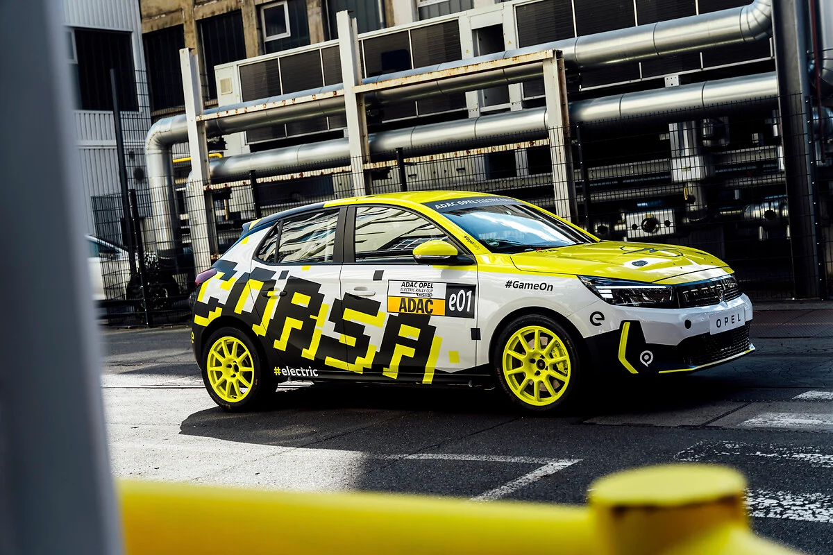 Opel debuts the eye-catching Corsa Rally Electric in a special "Gamescom" design at Cologne’s Gamescom, showcasing innovation in electric rallying with bold colors and cutting-edge technology.