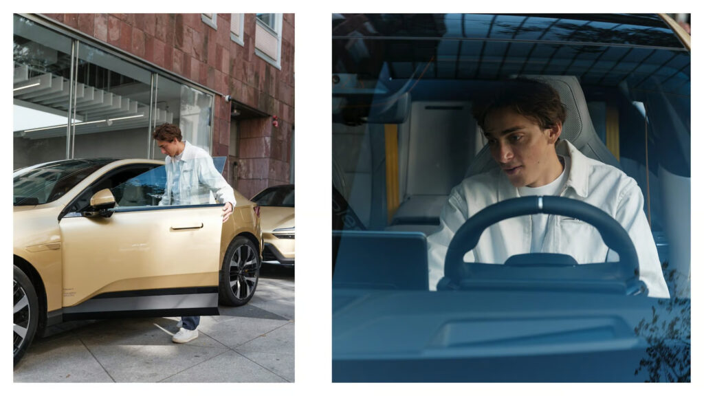 Polestar celebrates Swedish athletes Sarah Sjöström and Mondo Duplantis with custom gold Polestar 4s after their Paris victories, highlighting their love for driving and athletic success.