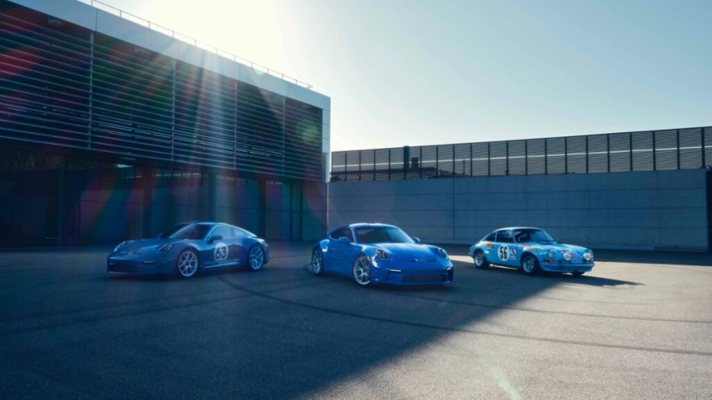 Porsche unveils a bespoke 911 S/T in Dani Blue, a custom color crafted for collector Jorge Carnicero under the Sonderwunsch program, blending personalized luxury with Porsche's iconic design.