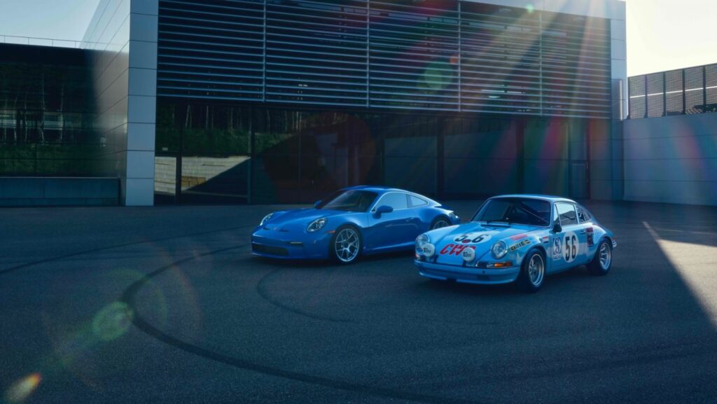 Porsche unveils a bespoke 911 S/T in Dani Blue, a custom color crafted for collector Jorge Carnicero under the Sonderwunsch program, blending personalized luxury with Porsche's iconic design.