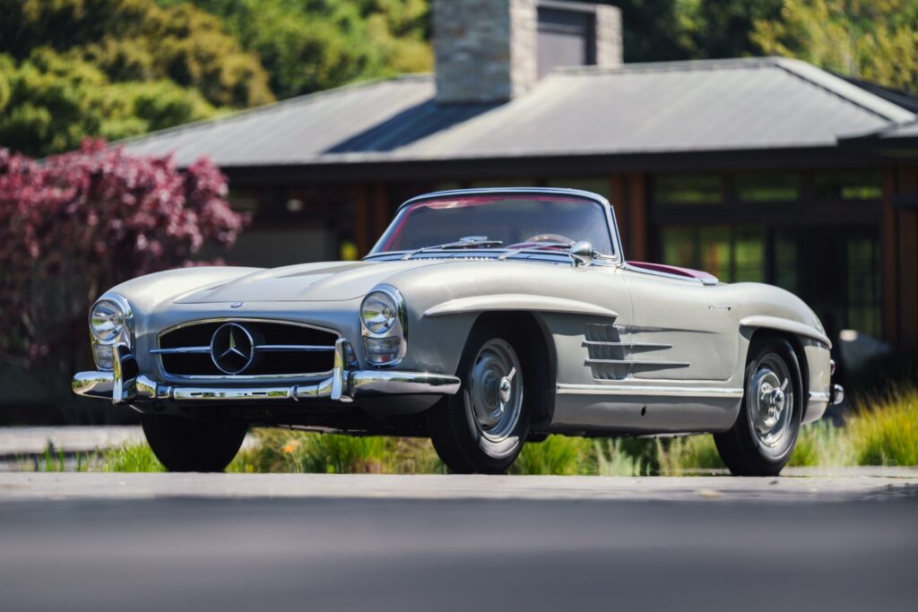 Rare 1957 Mercedes-Benz 300SL Roadster with original Rudge wheels and paint now for sale. Own one of just 27 ever made, priced at £2m ($2.65m).