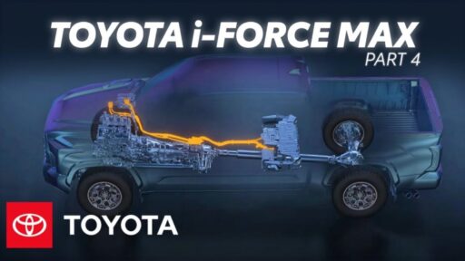 Toyota's i-FORCE MAX hybrid system combines power and efficiency for trucks and SUVs, delivering strong performance for towing and off-road tasks without sacrificing fuel economy.