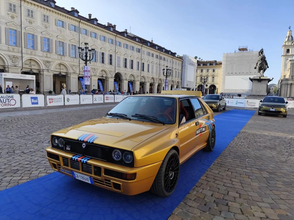 130 Lancia Deltas paraded through Turin for the 2024 Amiki Miei event, founded by Miki Biasion, celebrating Lancia’s rallying heritage and the upcoming Ypsilon HF and Rally 4 HF models.