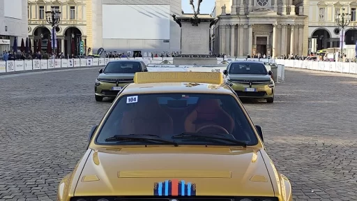 130 Lancia Deltas paraded through Turin for the 2024 Amiki Miei event, founded by Miki Biasion, celebrating Lancia’s rallying heritage and the upcoming Ypsilon HF and Rally 4 HF models.