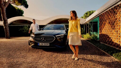 Antonio Banderas and his daughter Stella star in Mercedes-Benz's global E-Class campaign, showcasing personalized driving experiences that adapt to individual habits and enhance comfort.