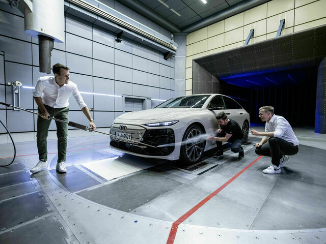 The Audi A6 Sportback e-tron sets a new standard for aerodynamics with a Cd value of 0.21, making it the most aerodynamic Audi ever, enhancing efficiency and range through meticulous design.