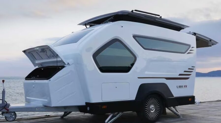 The Lidu RV Aqulia 360 is a lightweight, high-tech camping trailer packed with advanced features like solar panels, a touchscreen system, and luxury interiors, redefining compact travel.