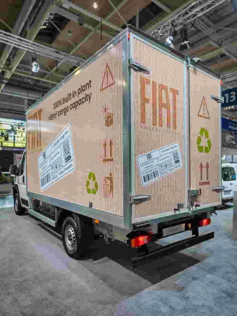 FIAT Professional unveils its fully transformed E-Ducato Cargo Box at IAA Transportation 2024, featuring 18.3 m³ cargo capacity, 200 kW electric power, and customization through its new CustomFit program.