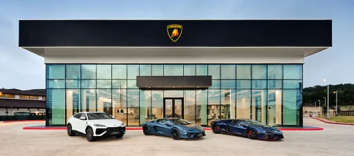 Lamborghini opens a stunning new showroom in San Antonio, Texas, showcasing their full lineup, including hybrid models. Experience personalized customization through Lamborghini Ad Personam.